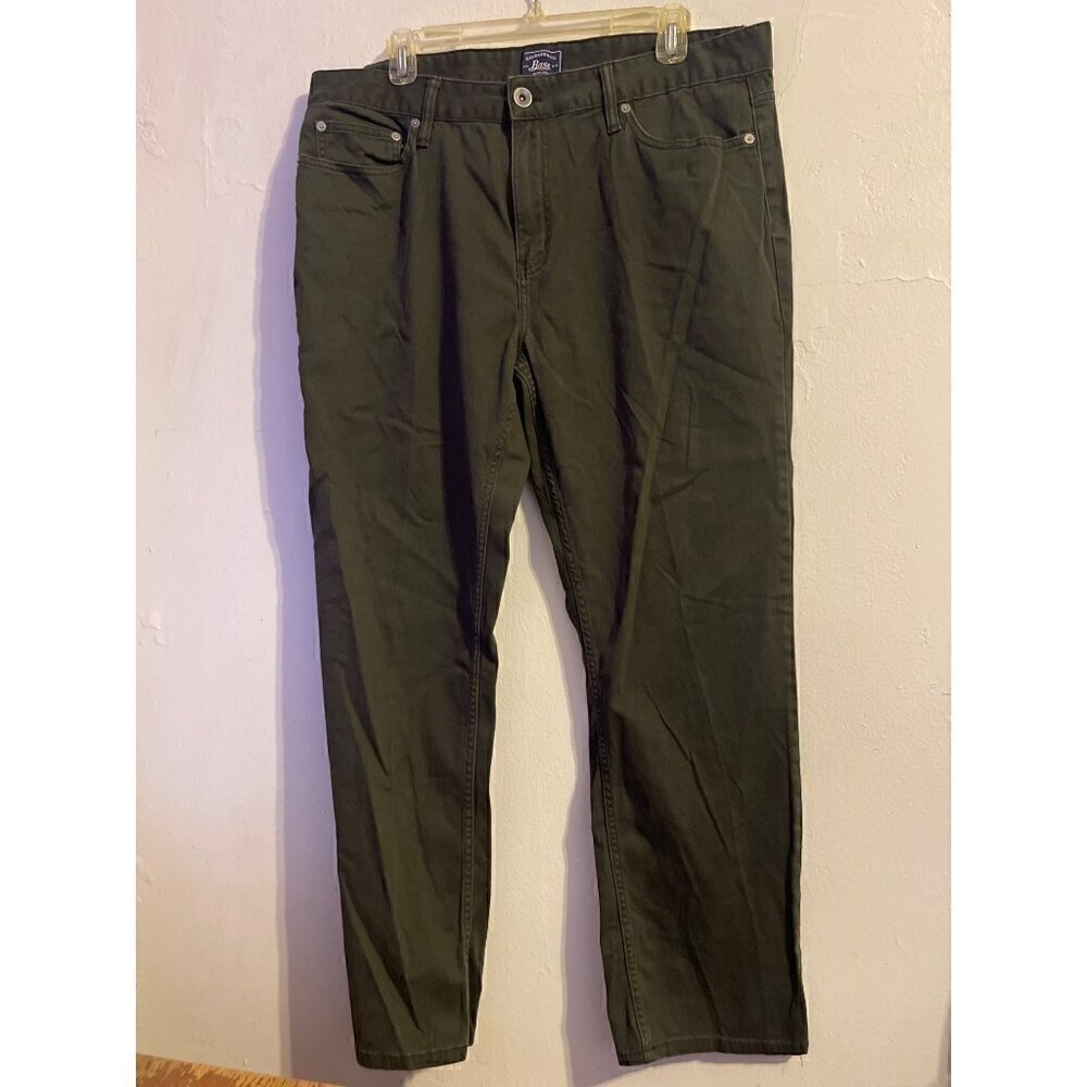 G. H. Bass & Co. Relaxed Fit Straight Stretch Olive Men Jeans Size 36X30